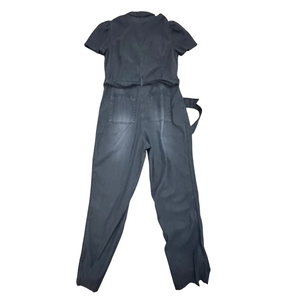 Candace Cameron Bure Denim‎ Chambray Utility Jumpsuit Belted Blue Size S - Picture 11 of 11